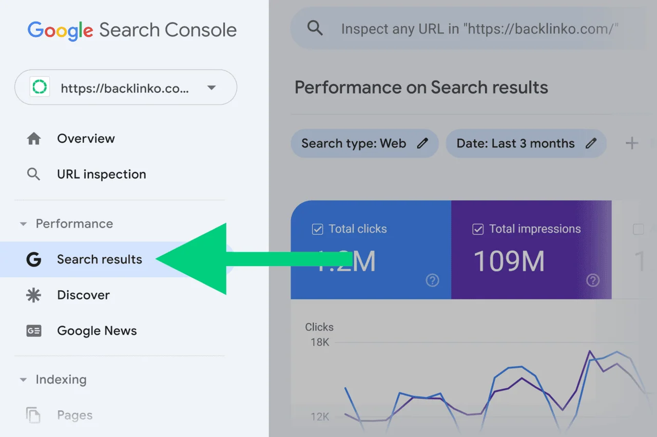 a screenshot of a search console