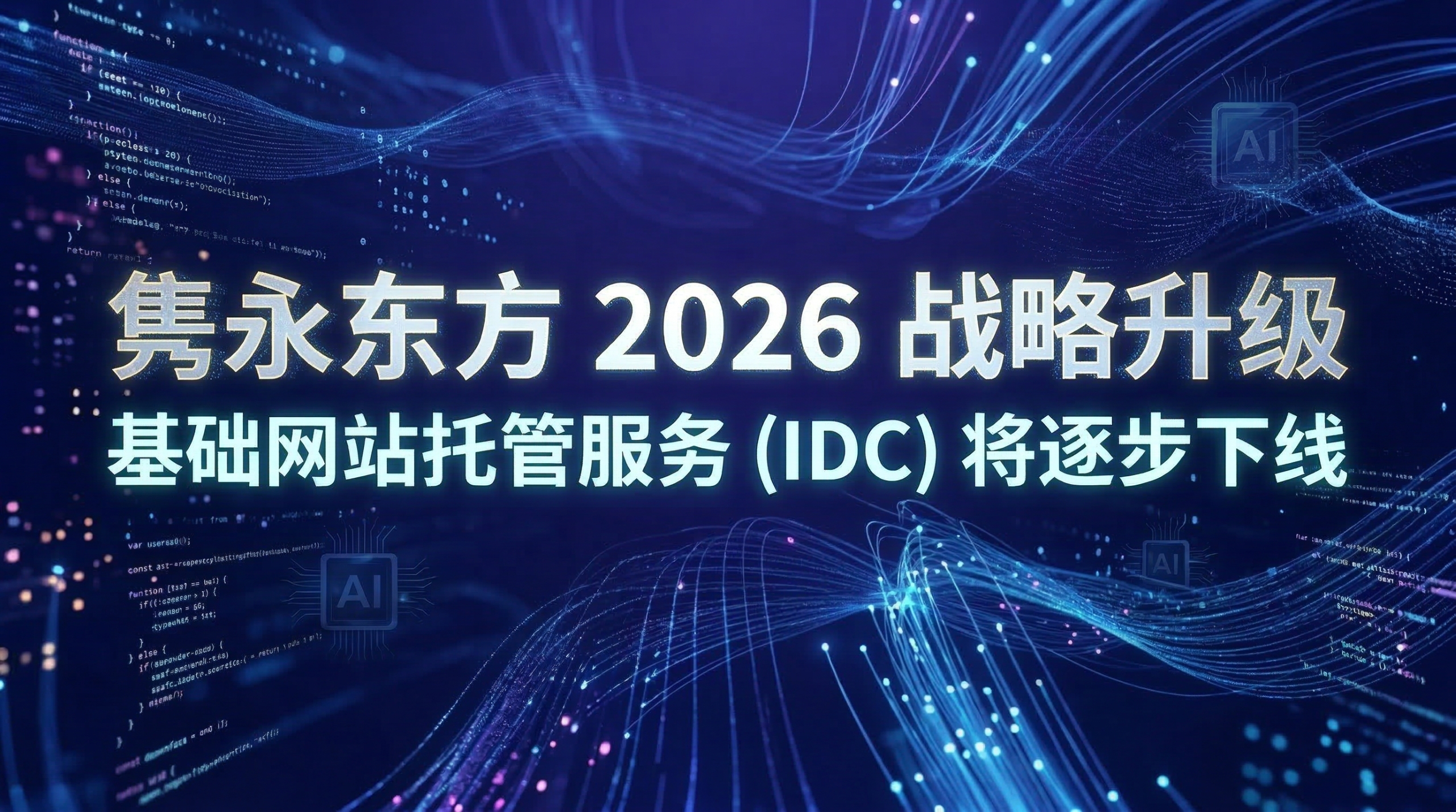 【重要公告】隽永东方 2026 年战略升级及部分基础 IDC 业务调整通知