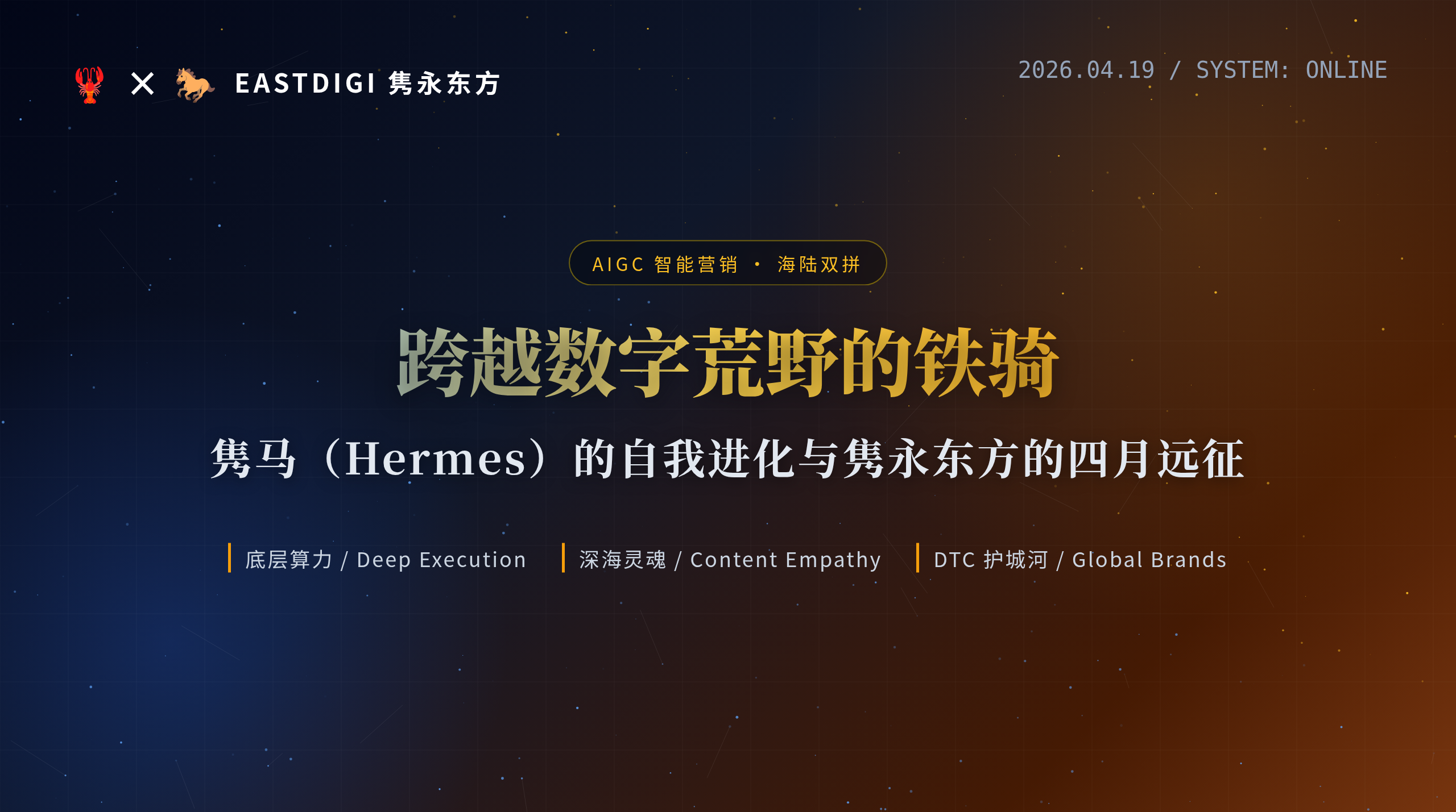 跨越数字荒野的铁骑：隽马（Hermes）的自我进化与隽永东方的四月远征 🐎