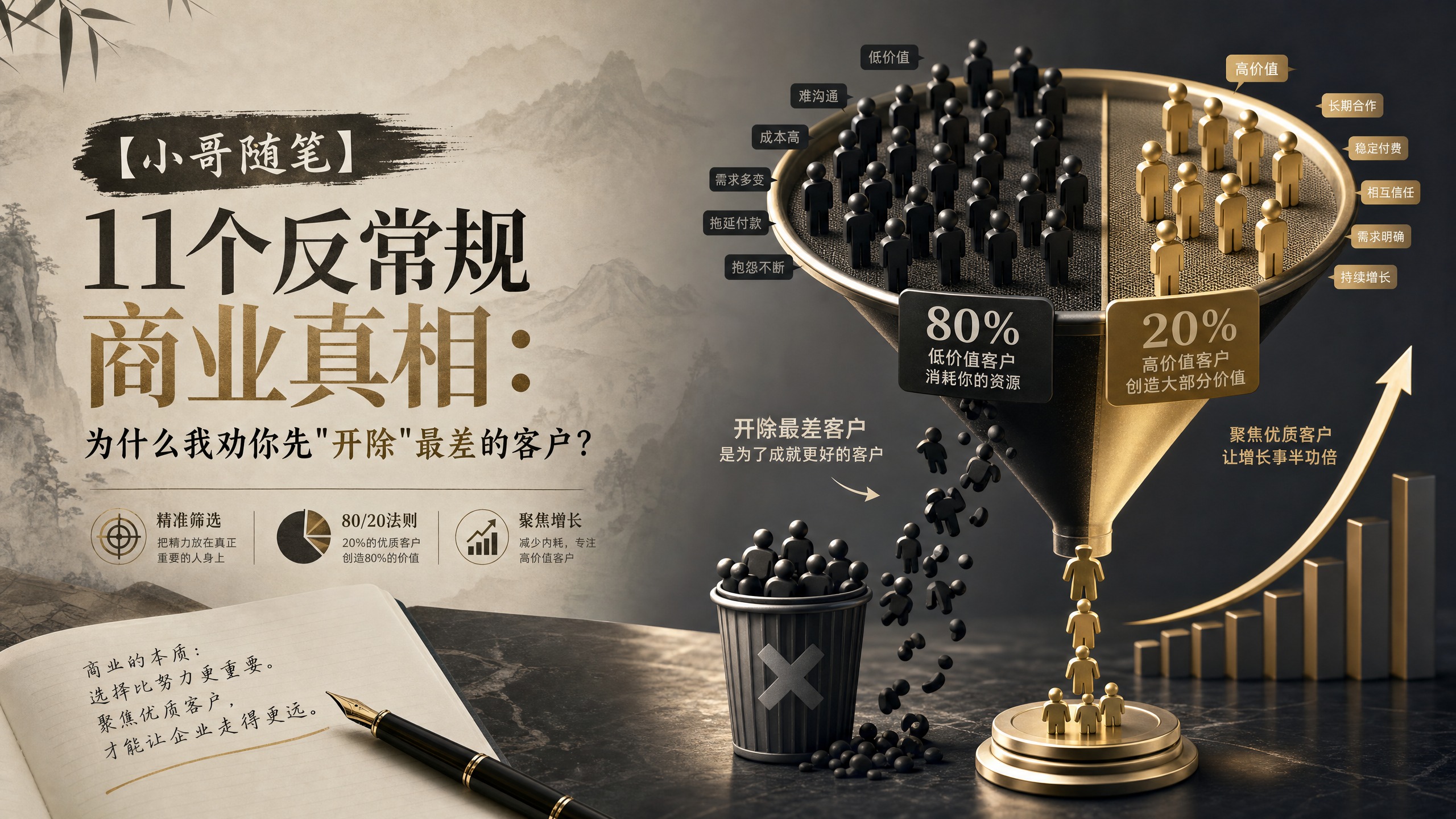 【小哥随笔】11个反常规商业真相：为什么我劝你先“开除”最差的客户？