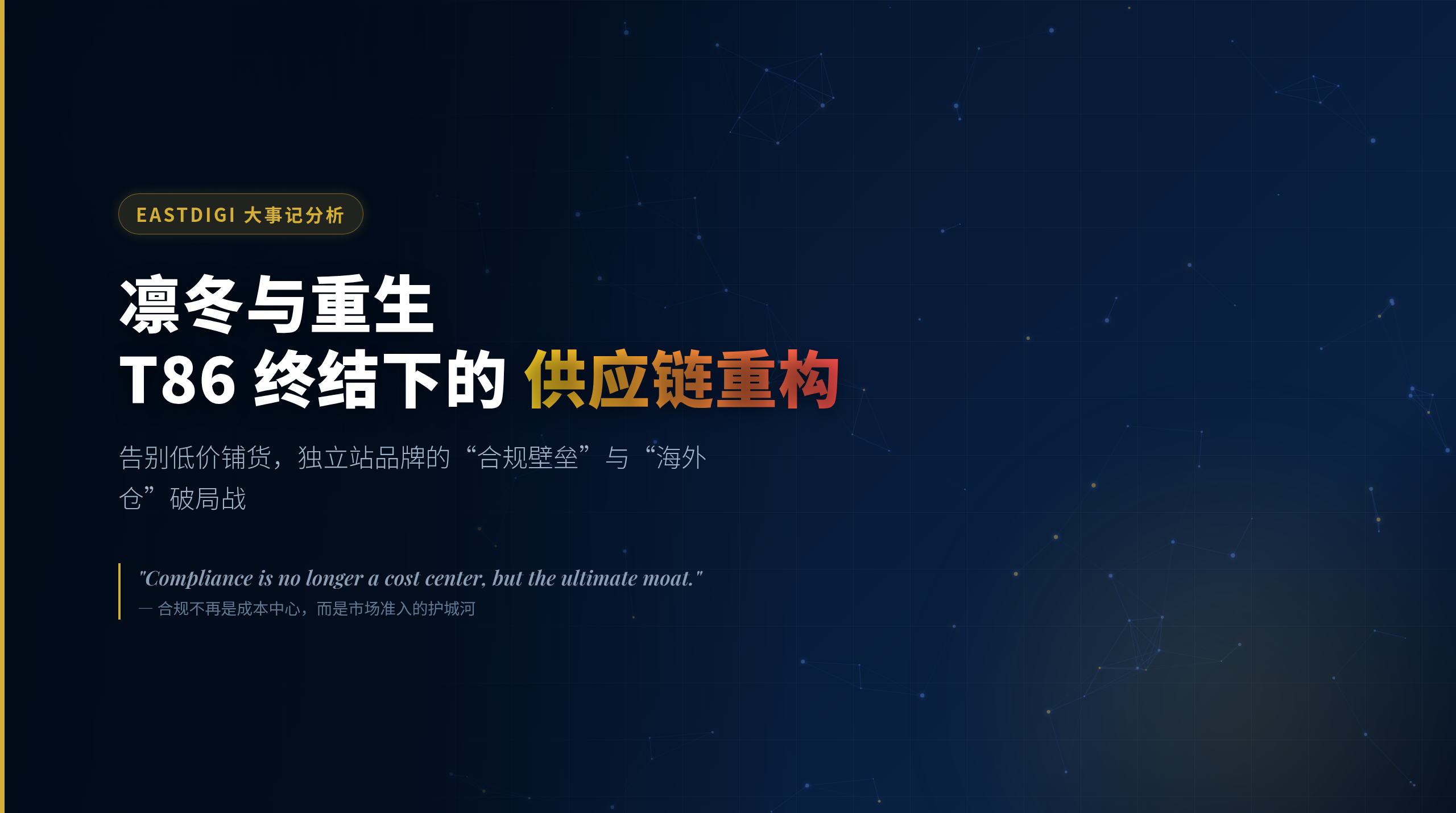 凛冬与重生：T86免税终止，低价铺货退场，独立站品牌的“合规壁垒”与“海外仓”破局战 ♟️