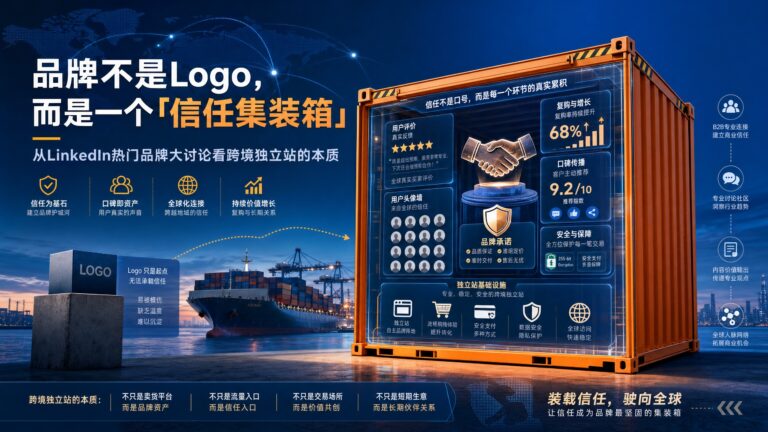 品牌不是Logo，而是一个「信任集装箱」——从 LinkedIn 热门品牌大讨论看跨境独立站的本质