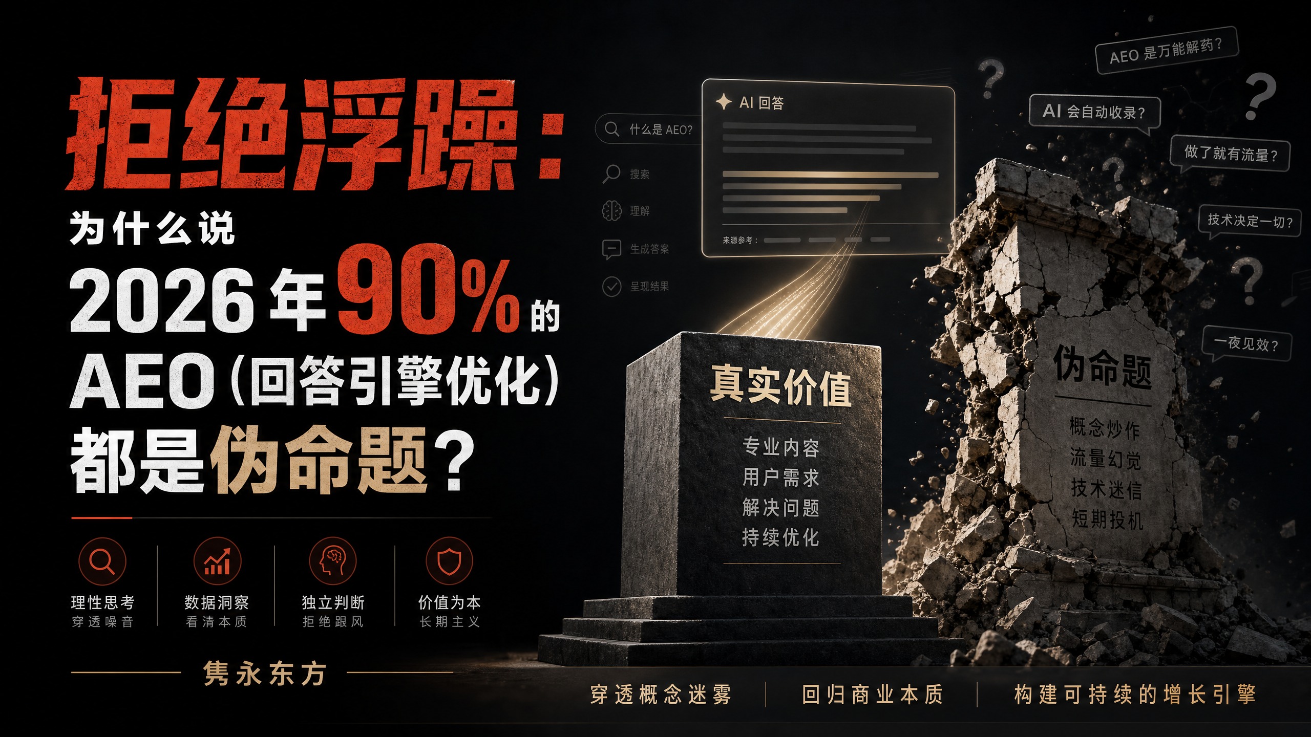 拒绝浮躁：为什么说 2026 年 90% 的 AEO (回答引擎优化) 都是伪命题？