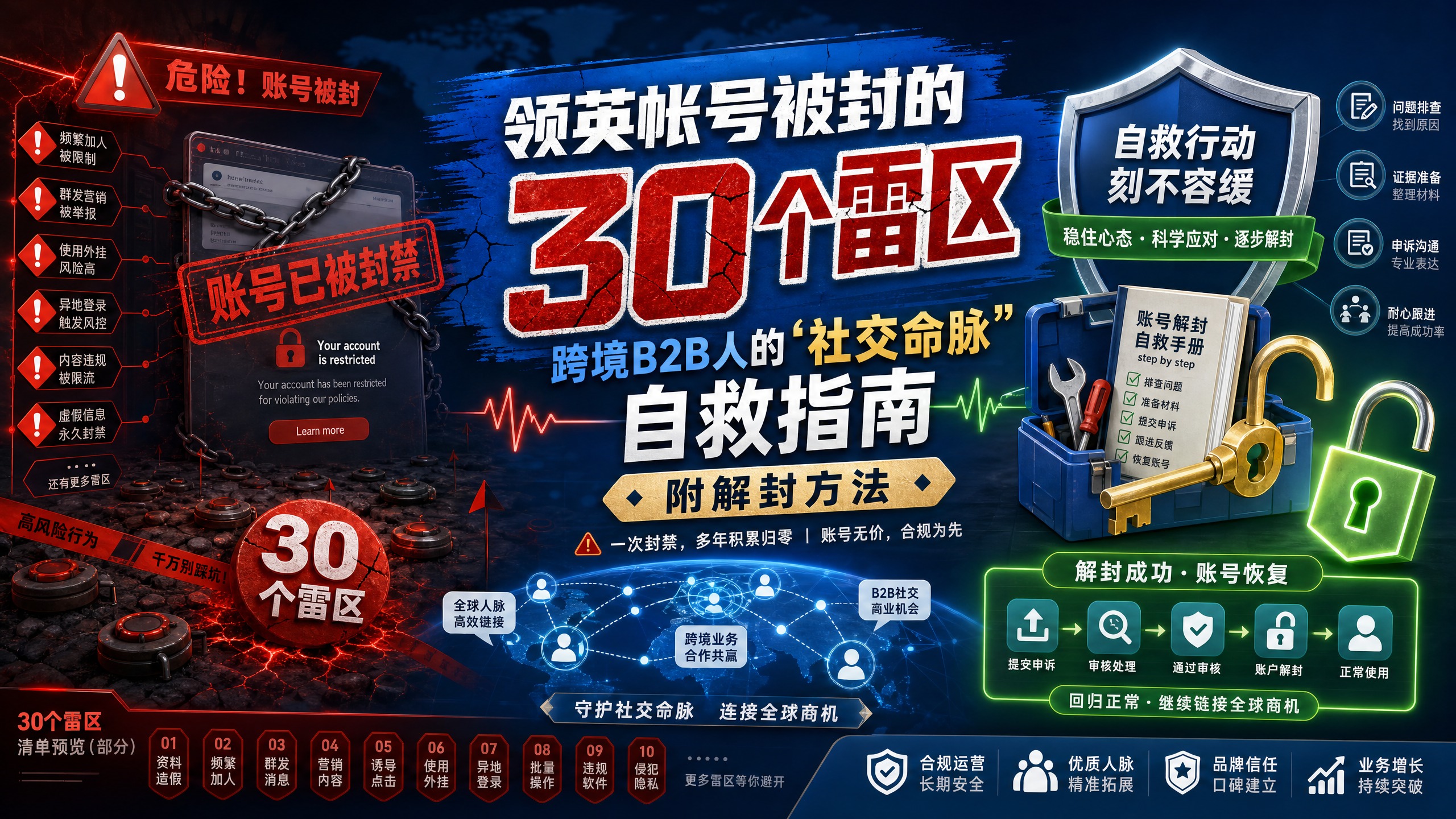 领英帐号被封的 30 个雷区：跨境 B2B 人的“社交命脉”自救指南（附解封方法）