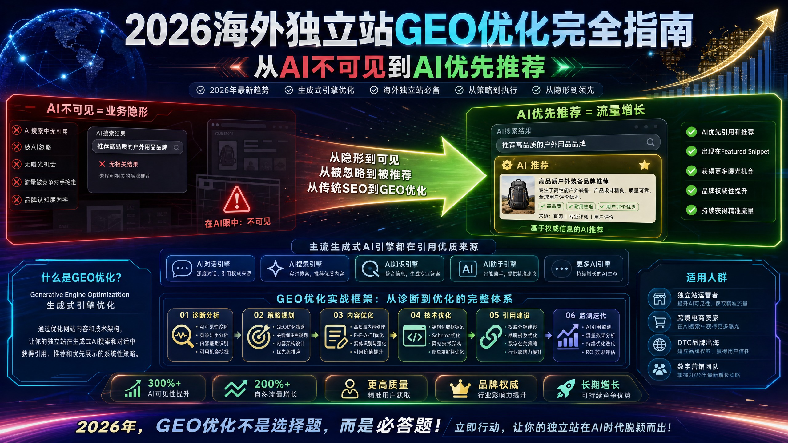 2026海外独立站GEO优化完全指南 | 从AI不可见到AI优先推荐