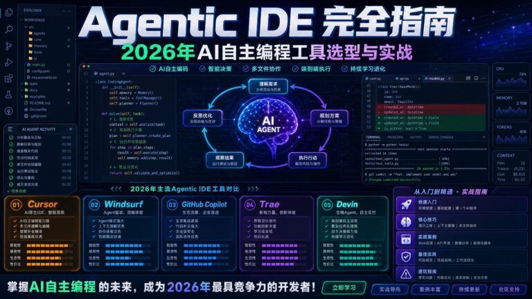 Agentic IDE 完全指南 | 2026年AI自主编程工具选型与实战