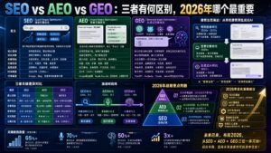 SEO vs AEO vs GEO：三者有何区别，2026年哪个最重要