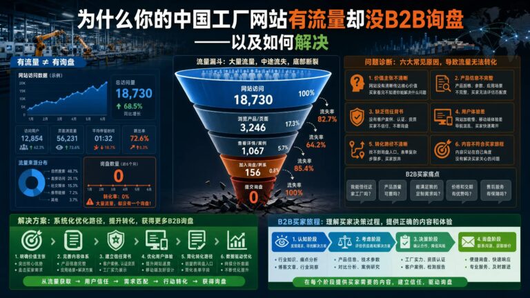 为什么你的中国工厂网站有流量却没B2B询盘——以及如何解决