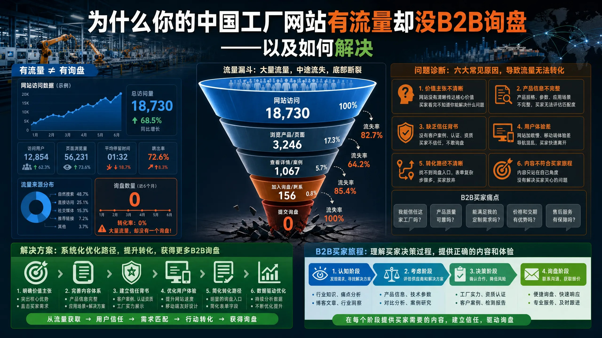 为什么你的中国工厂网站有流量却没B2B询盘——以及如何解决