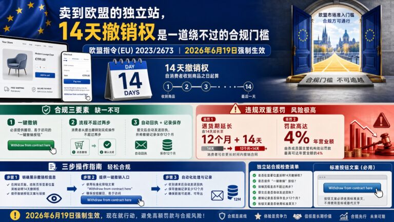 卖到欧盟的独立站，14 天撤销权是一道绕不过的合规门槛