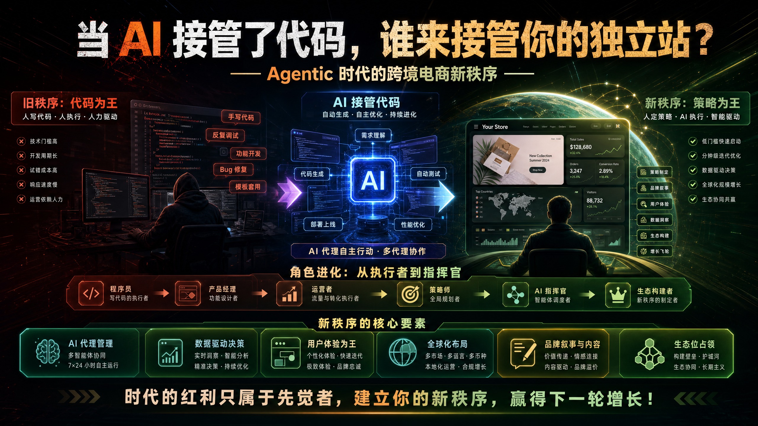 当 AI 接管了代码，谁来接管你的独立站？——Agentic 时代的跨境电商新秩序