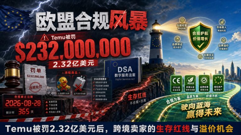 欧盟合规风暴：Temu被罚2.32亿美元后，跨境卖家的生存红线与溢价机会