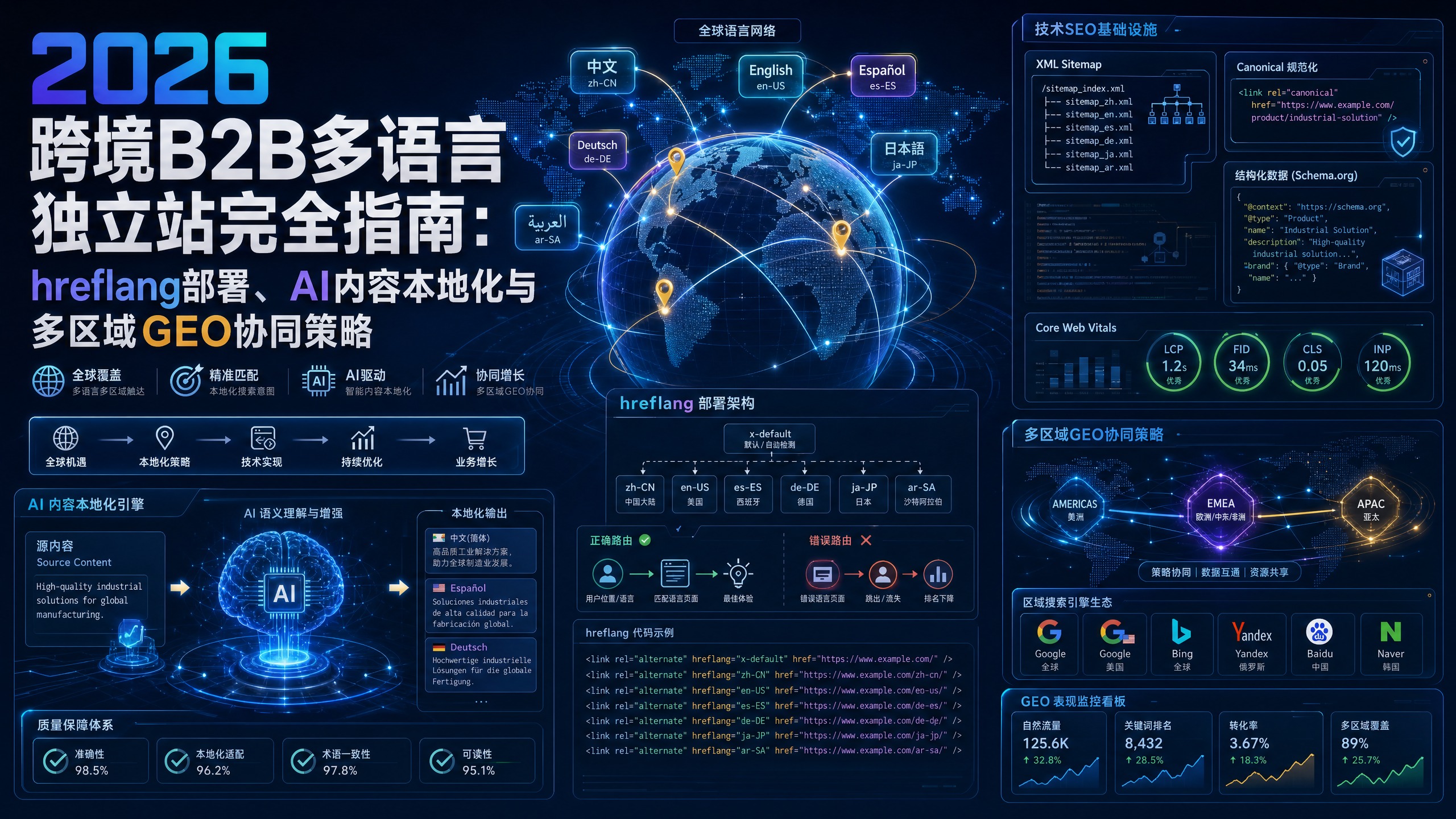 2026跨境B2B多语言独立站完全指南：hreflang部署、AI内容本地化与多区域GEO协同策略