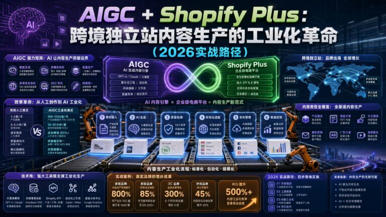AIGC + Shopify Plus：跨境独立站内容生产的工业化革命（2026实战路径）