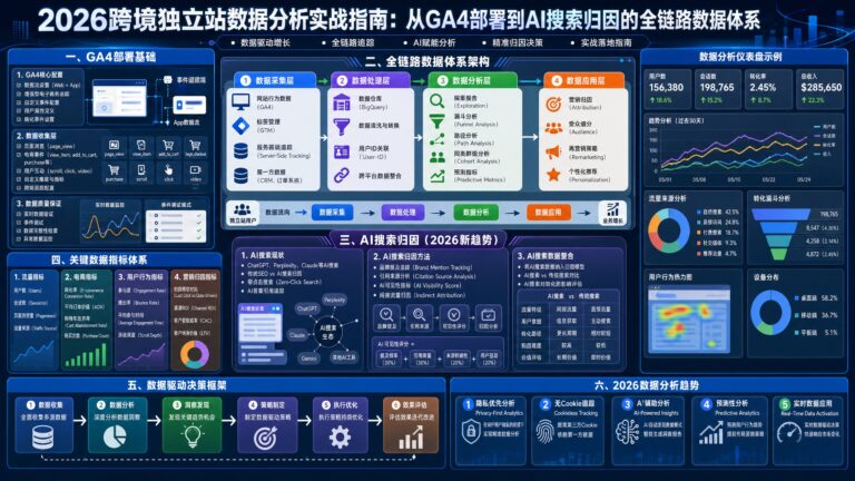 2026跨境独立站数据分析实战指南：从GA4部署到AI搜索归因的全链路数据体系
