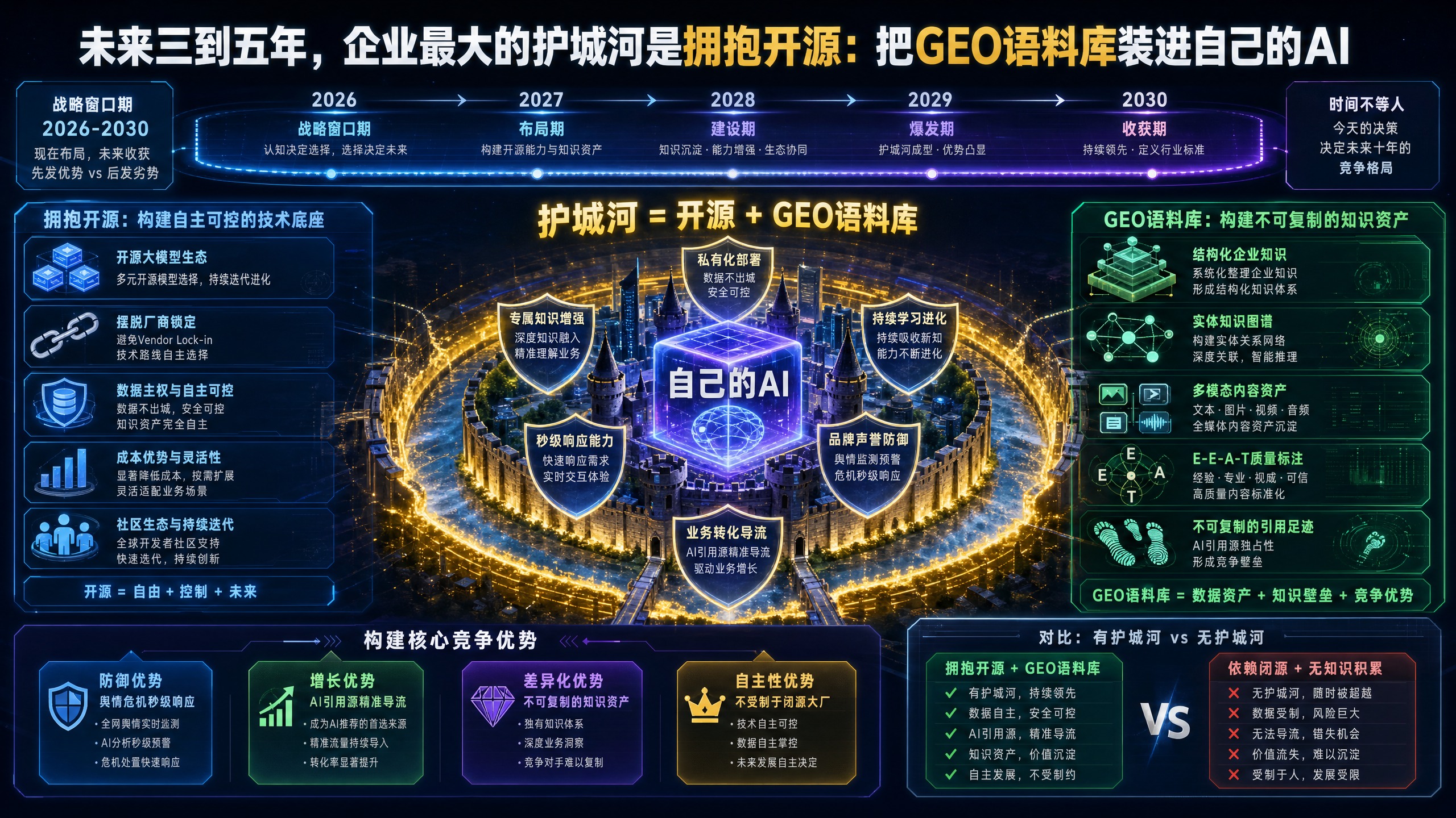未来三到五年，企业最大的护城河是拥抱开源：把GEO语料库装进自己的AI