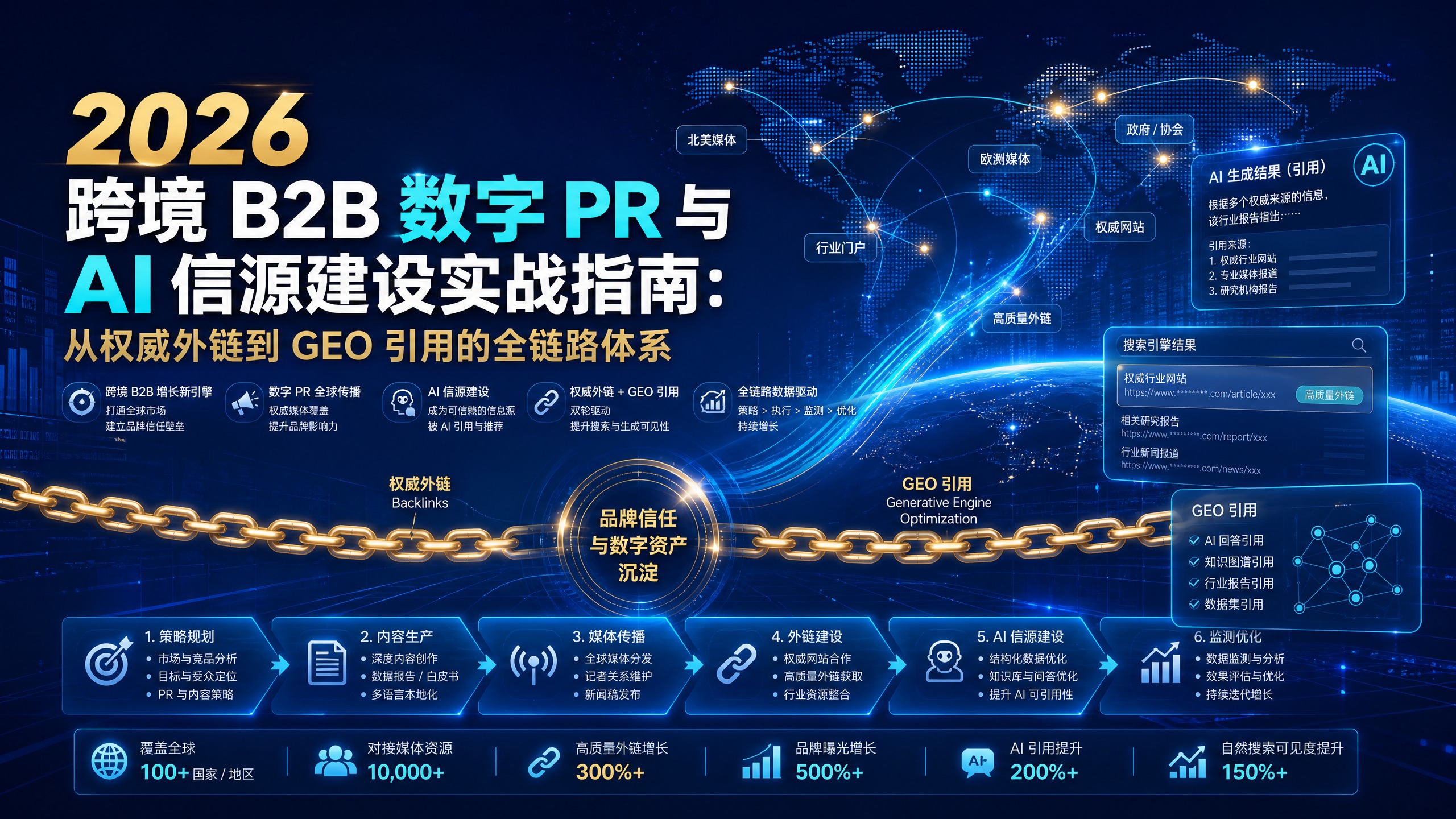 2026 跨境 B2B 数字 PR 与 AI 信源建设实战指南：从权威外链到 GEO 引用的全链路体系