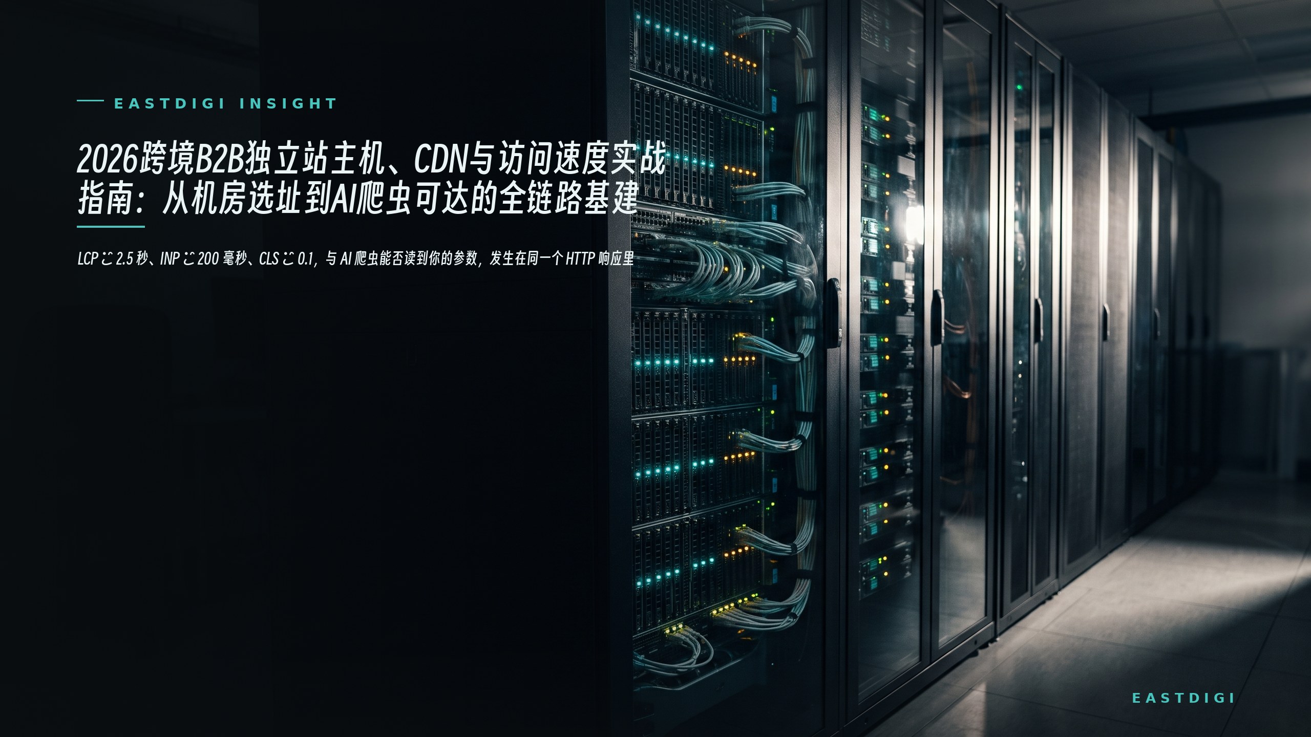 2026跨境B2B独立站主机、CDN与访问速度实战指南：从机房选址到AI爬虫可达的全链路基建